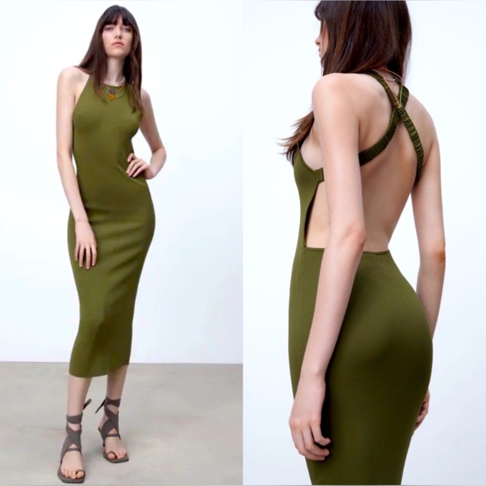 ZARA Knit Midi Dress NWT S